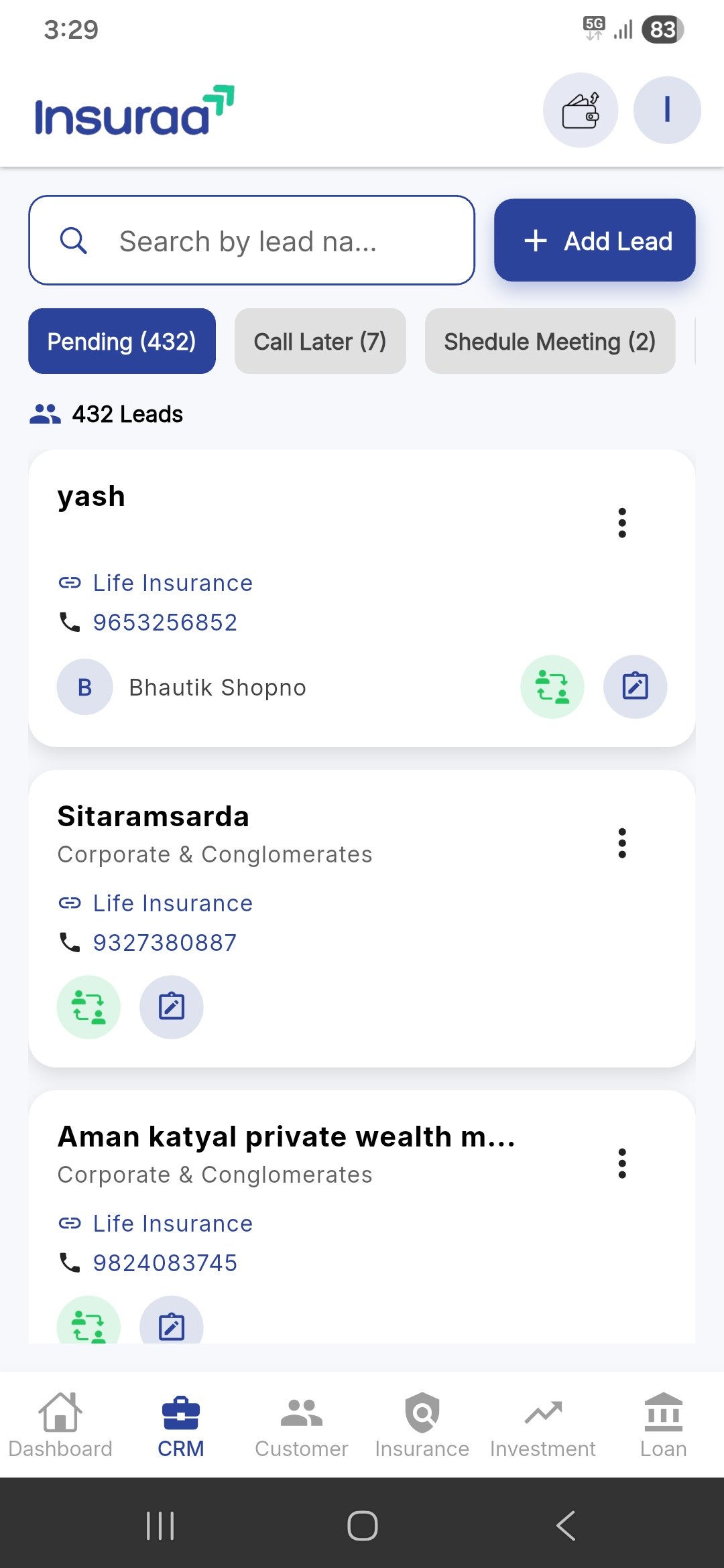 Agent App Screen
